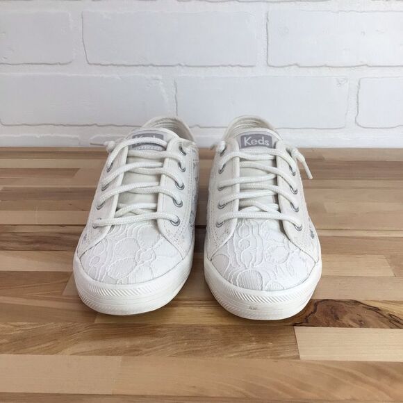 Keds Ecru Shoes Sneekers Lace Pattern New In The Box - Picture 9 of 10